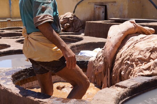 Curtume de Fez, Marrocos